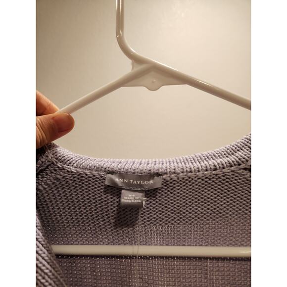 NWT Ann Taylor 100% Cotton Collared Button Cardigan S Lilac Purple Lightweight - Picture 3 of 7